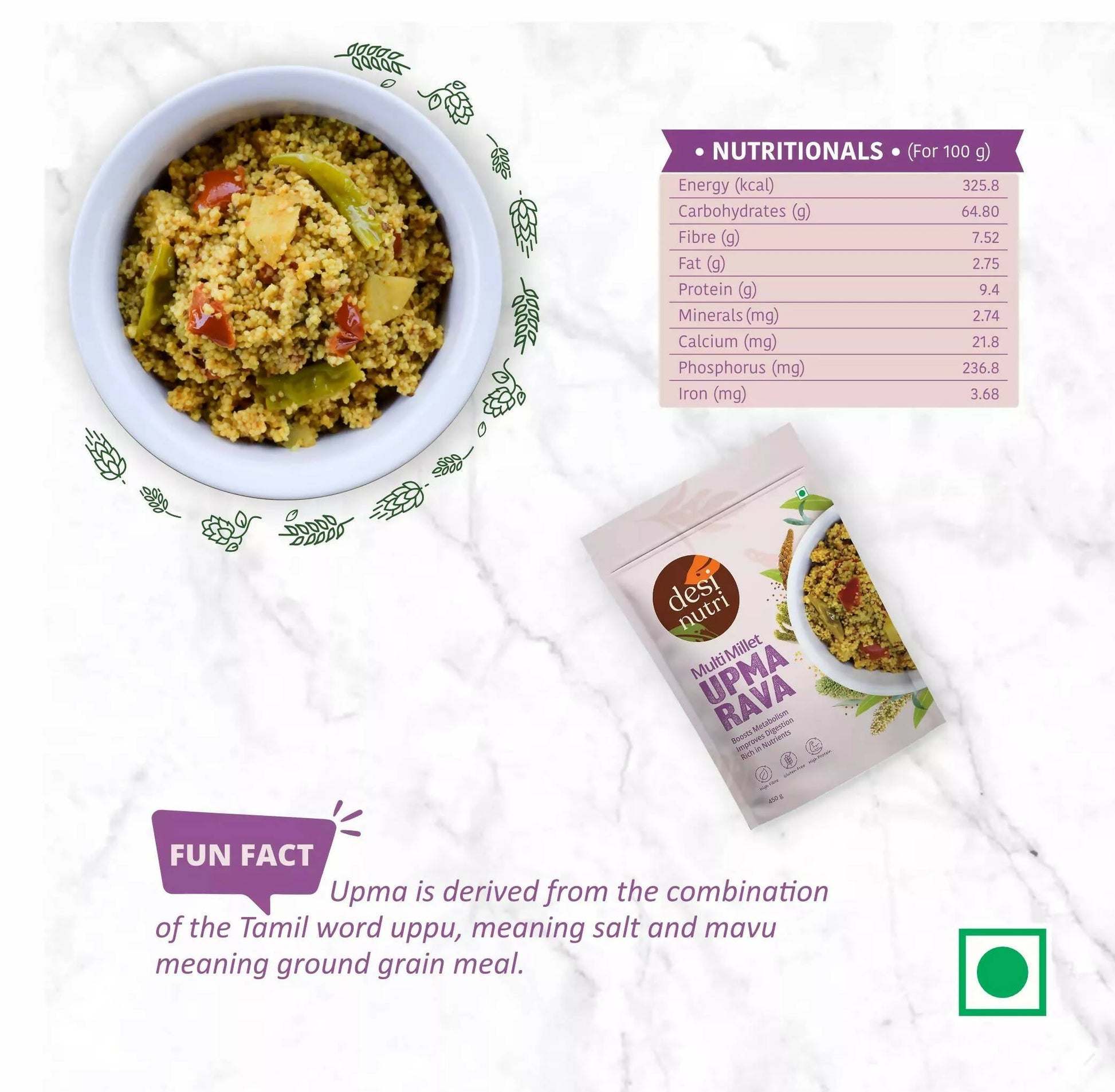 Desi Nutri Multi Millet Upma Rava - Swadesiicart