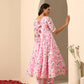 Pomcha Jaipur Pink Gul Rozi Anarkali Set | Swadesiicart