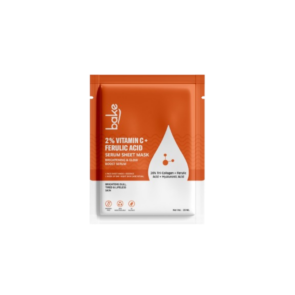 Bake 2% Vitamin C + Ferulic Acid Serum Sheet Mask | Swadesiicart