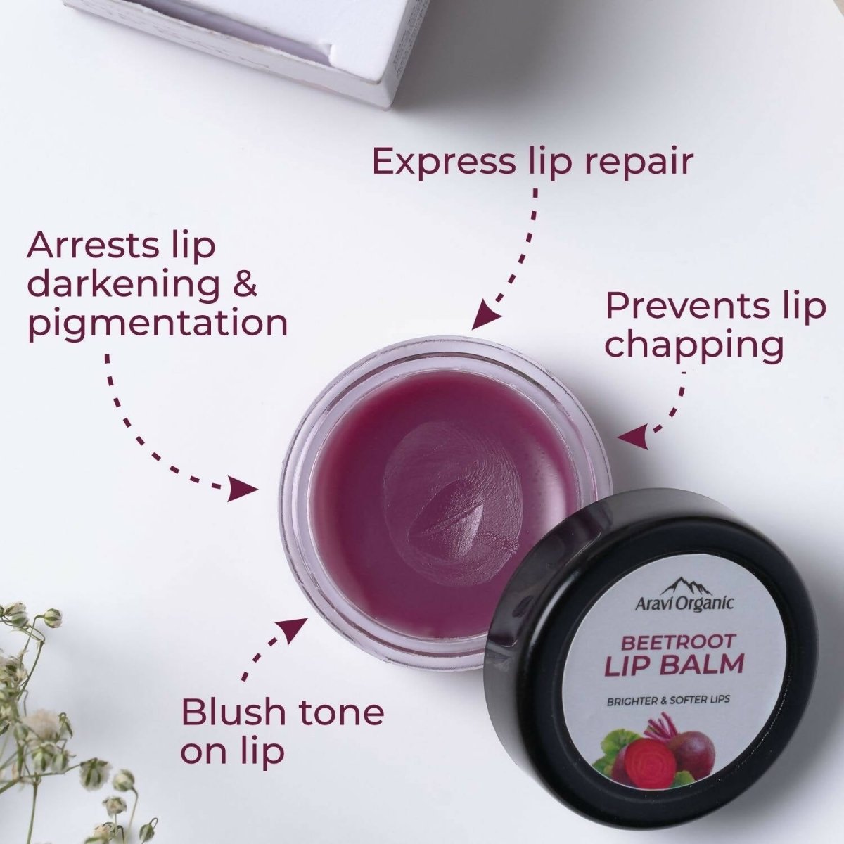 Aravi Organic Beetroot Lip Balm | Swadesiicart