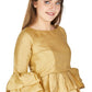 Aastha Fashion Women's Beige Art Silk Bell Sleeves attire with Poly Cotton Lining Blouse