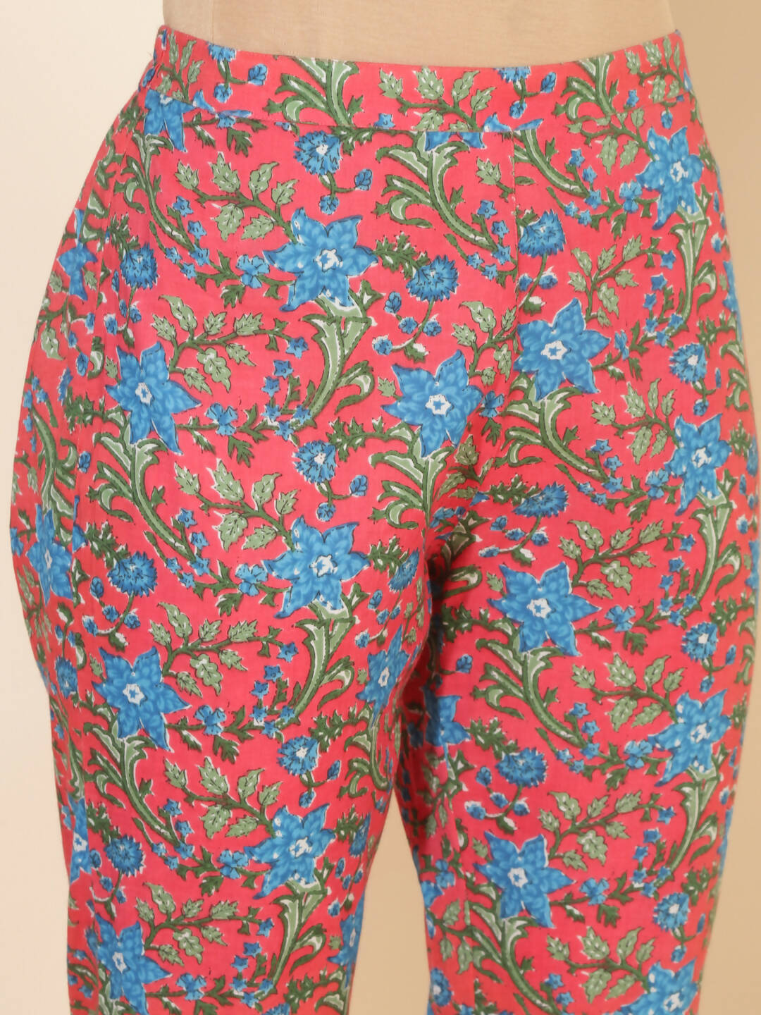 Janasya Women's Pink Cotton Floral Printed Casual Regular Co-ords - Swadesiicart