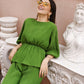 Green Crush Plain Top with Matching Bottom - Eesha - Swadesiicart
