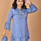 Morchari Women And Hand Embroidery Palazzo Set-Grey - Swadesiicart