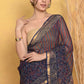 Very Much Indian Pure Kota Cotton Handblock Printed Saree - Dark Blue | Swadesiicart