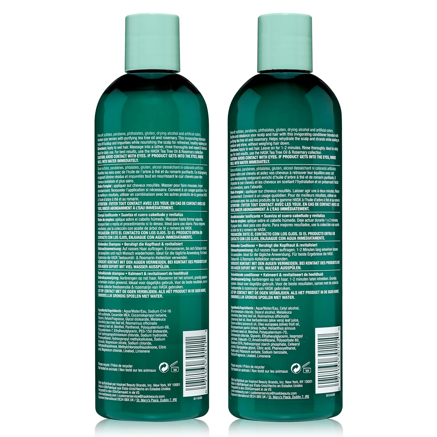 HASK Tea Tree Oil & Rosemary Invigorating Shampoo And Conditioner | Swadesiicart