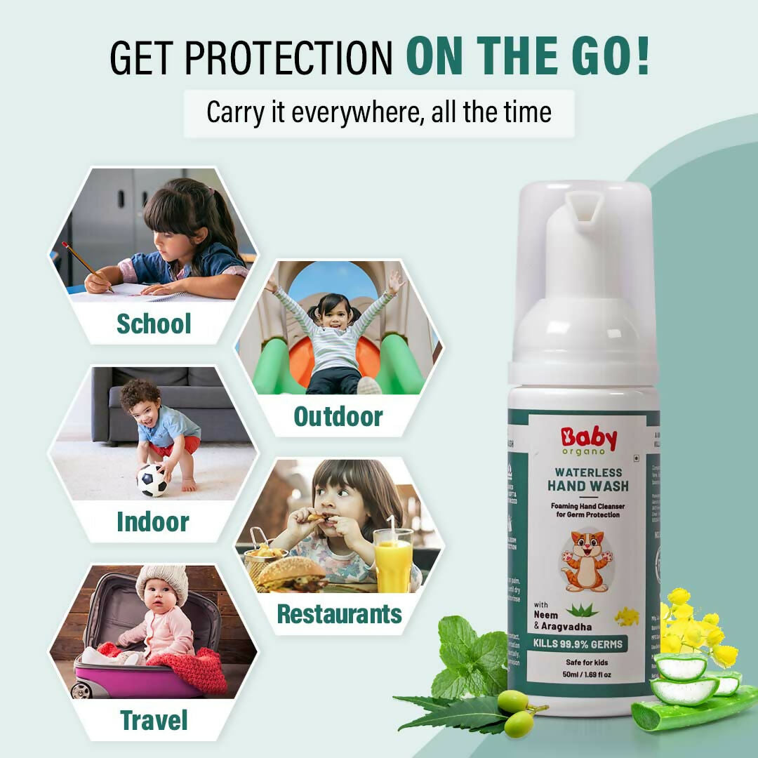 Babyorgano Non Alcoholic Foam Based Waterless Hand Wash for Kids - Swadesiicart