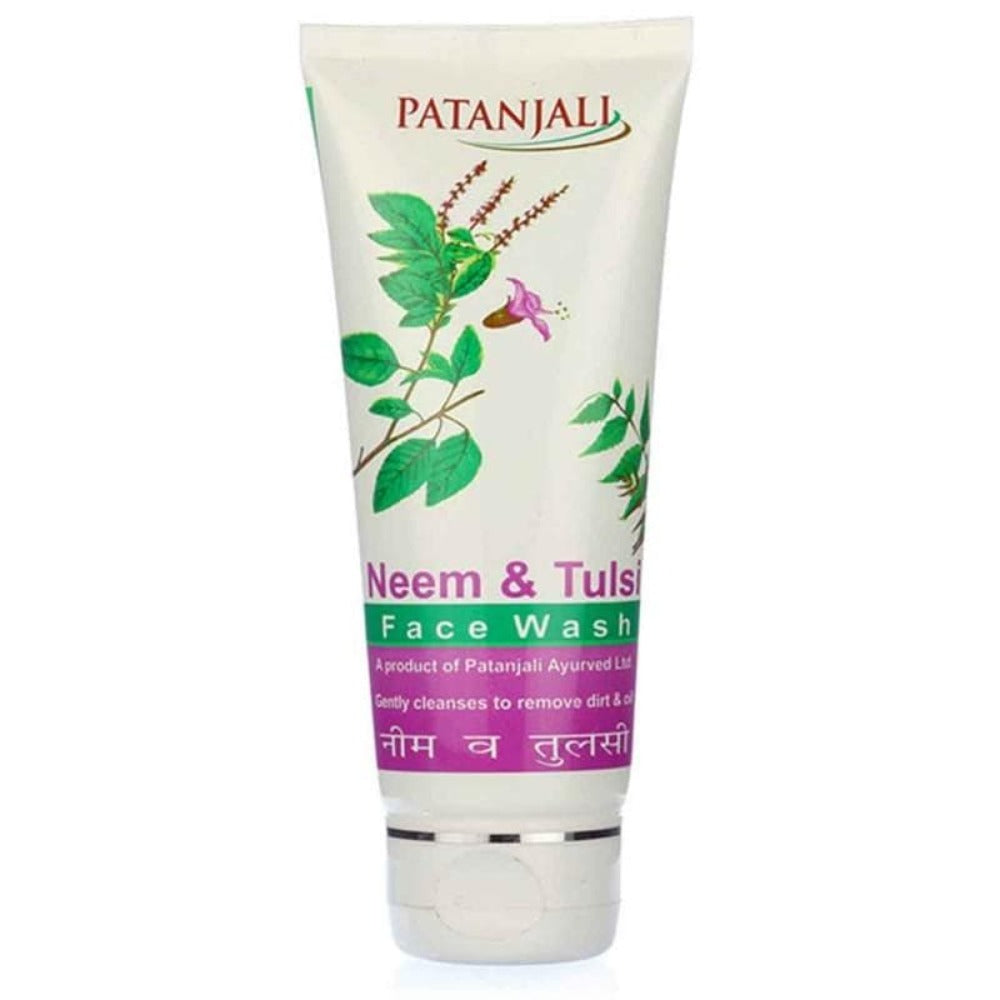 Patanjali Neem Tulsi Face Wash | Ayurvedic Antibacterial Face Wash for Acne & Clear Skin - Swadesiicart
