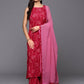 Ahalyaa Women's Traditional wear Kurta Set - Red | Swadesiicart