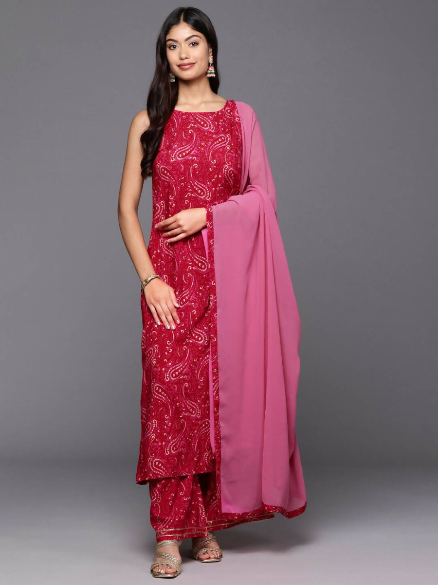 Ahalyaa Women's Traditional wear Kurta Set - Red | Swadesiicart