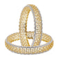 Gold-Polished Alloy American Diamond Broad Bangle Set - The Pari - The Pari - Dinesh Associates