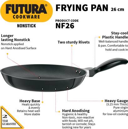 Hawkins Futura Non-stick Frying Pan 26 cm Diameter 1 L (NF26) - Swadesiicart