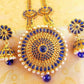 Blue Color Kemp Long Necklace Set
