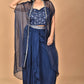 Morchari Women Hand Embroidery Crop Top-Blue - Swadesiicart