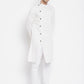 Even Apparels White Rayon Men's Sherwani Kurta With Asymetrical Cut | Swadesiicart