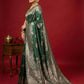 Shree Shyam Fashion Dark Green Silk Blend Saree