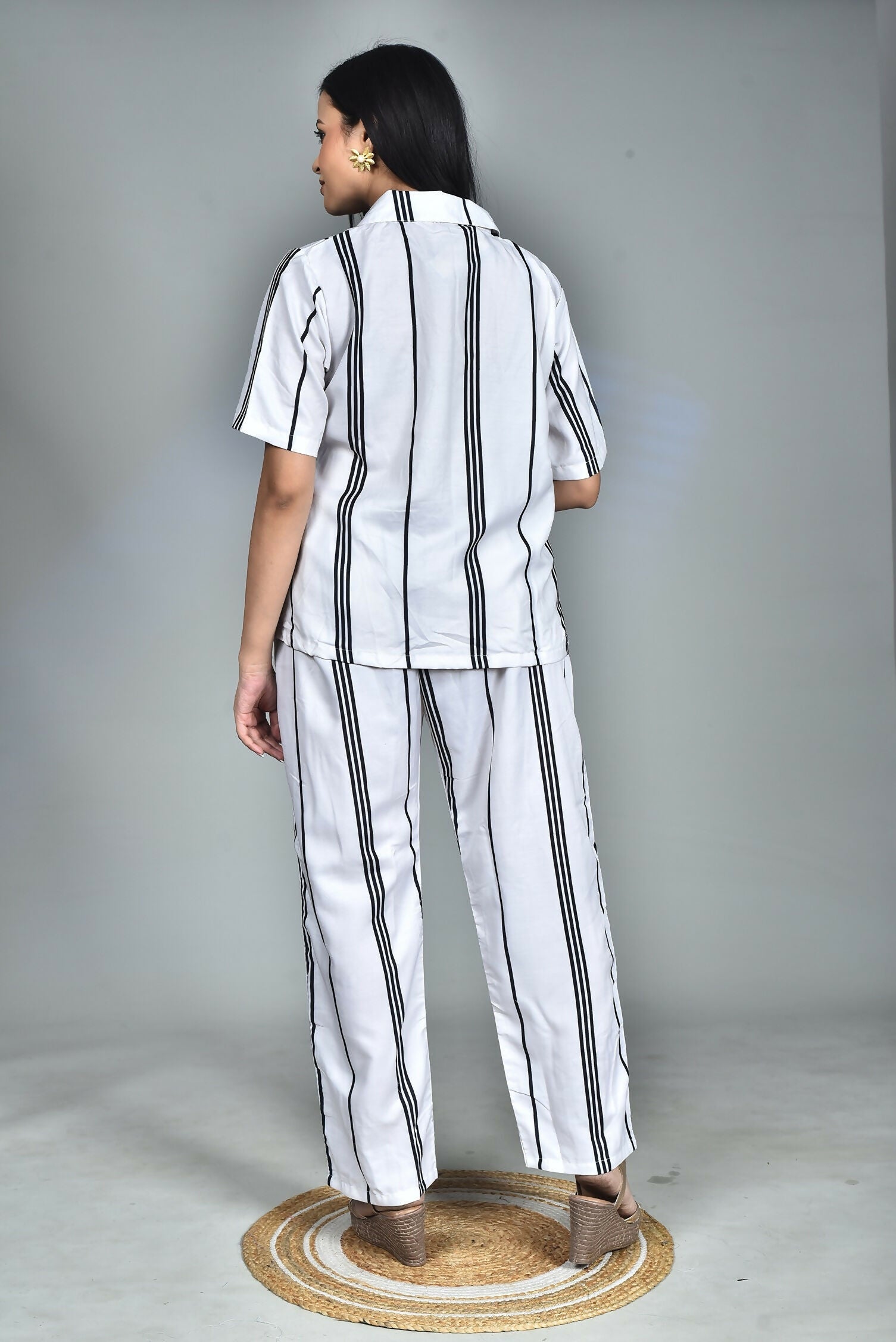Morchari Digital Print Semi Muslin Co-Ord Set Top & Trouser-Multicolor - Swadesiicart