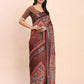 Shree Shyam Fashion Linen Cotton Brown Saree