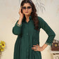 Jyoti Fashion Women's Bottle Green Rinkal Cotton Plain with Side Pocket Kurtis & Sets | Swadesiicart