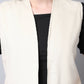 Even Apparels White Polywool Open Front Corduroy Women's Long Coat | Swadesiicart