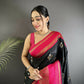 Joban Fashion Black Banarasi Soft Silk Woven Saree | Swadesiicart
