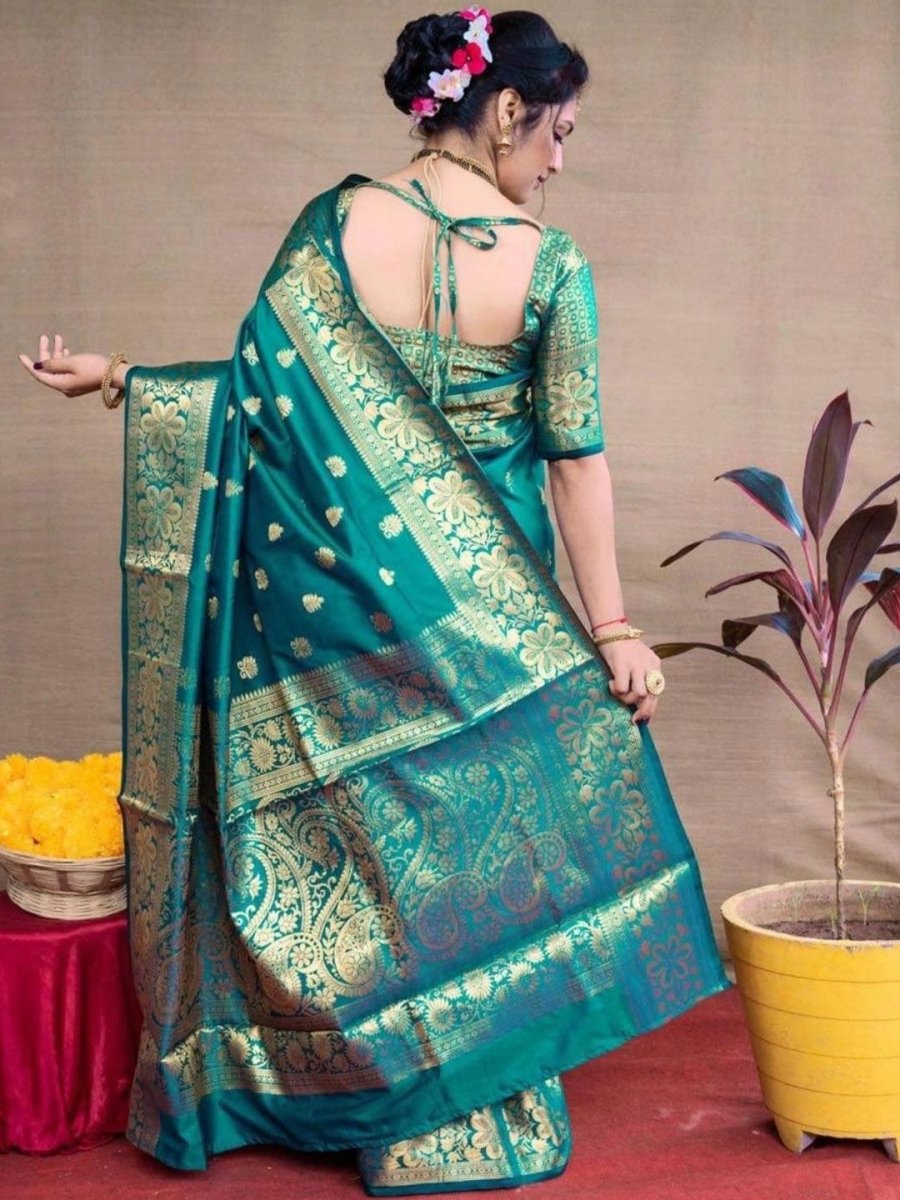 Anouk Woven Design Zari Banarasi Saree | Swadesiicart