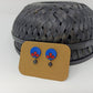 Terracotta Button Studs-Blue