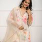 Festive Wear Ethnic Off White Premium Organza Stitched Suit With Dupatta - Tanisha | Swadesiicart