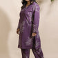 Breathables Women’S Purple Cotton Abstract Print Loungewear Co-Ord Set – Long Kurta & Pants