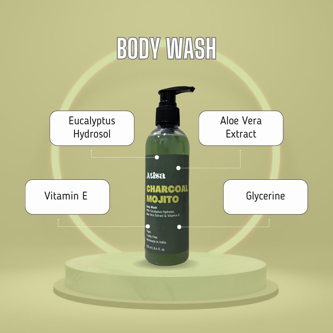 Atisa Charcoal Mojito Body Wash | Swadesiicart