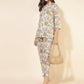 Janasya Women's White Cotton Printed Casual Regular Co-ords - Swadesiicart