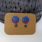 Terracotta Button Studs-Blue