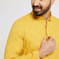 Ethnic India Yellow Men's Kurta Ethnic Motifs Cotton | Swadesiicart