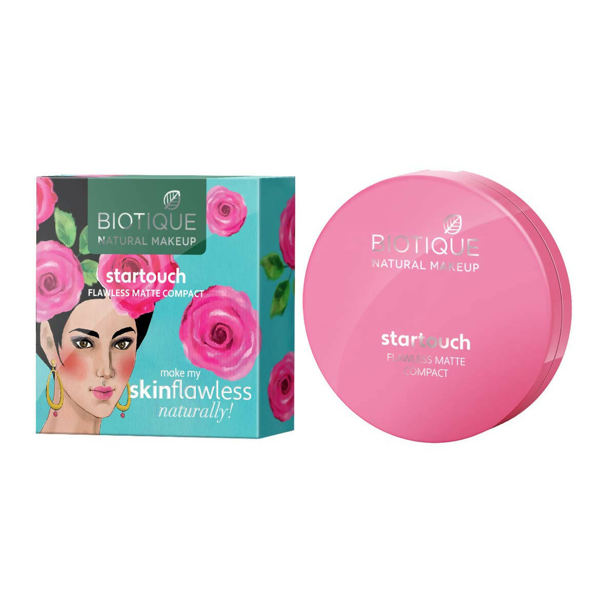 Biotique Natural Makeup Startouch Flawless Matte Compact - Tawny Nutmeg | Swadesiicart