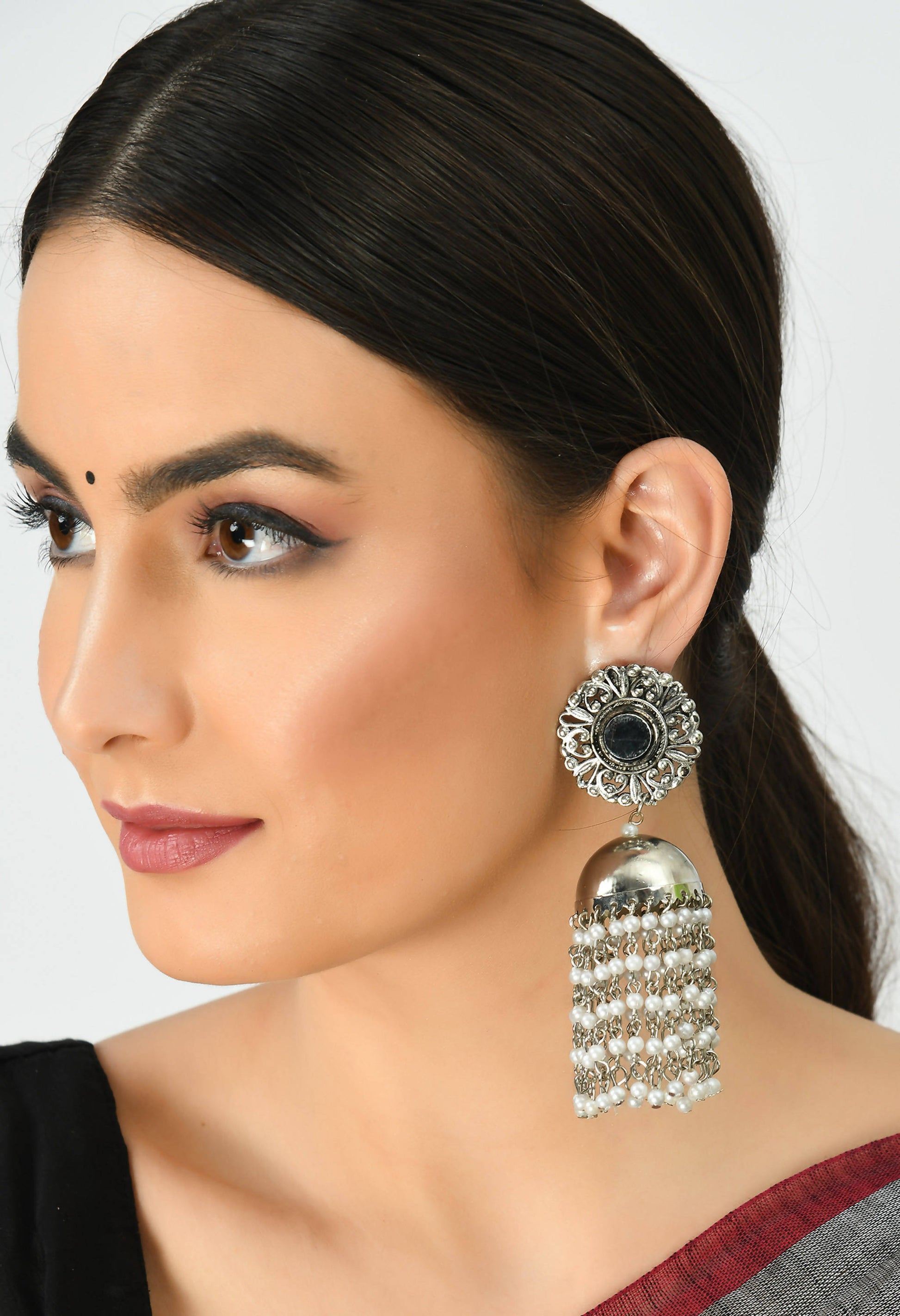 Mominos Fashion Johar Kamal Women's Earrings With Pearls Jhumkas - Swadesiicart