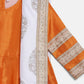 Ahalyaa Orange Poly Silk Anarkali Kids Kurta With Dupatta Set For Girls | Swadesiicart