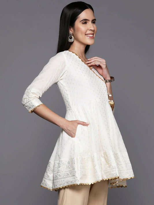 Ahalyaa Women's Traditional wear Tunic - Off-White | Swadesiicart