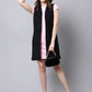Even Apparels Black Polywool Open Front Corduroy Women's Long Coat | Swadesiicart