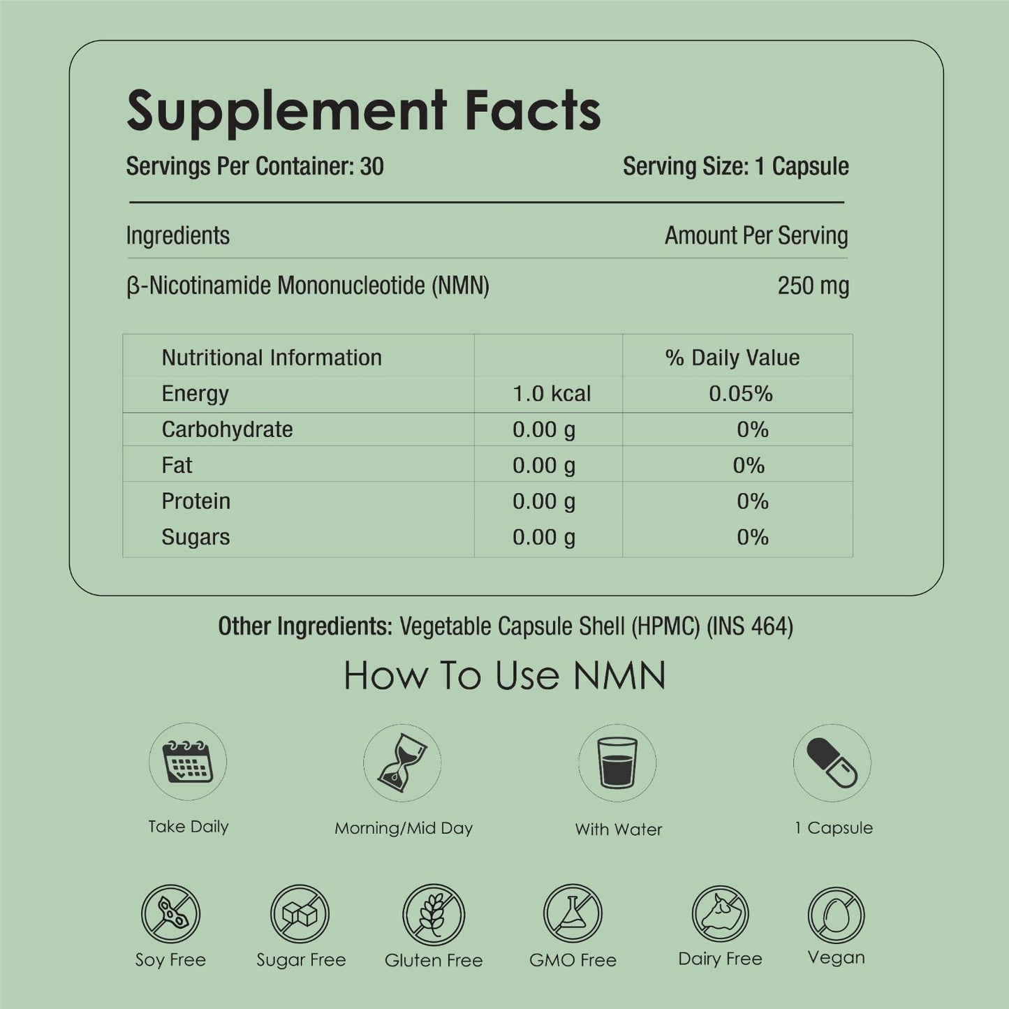 GATACA Pure β-NMN -  250 mg Capsules, Backed by 21 Patents | Swadesiicart