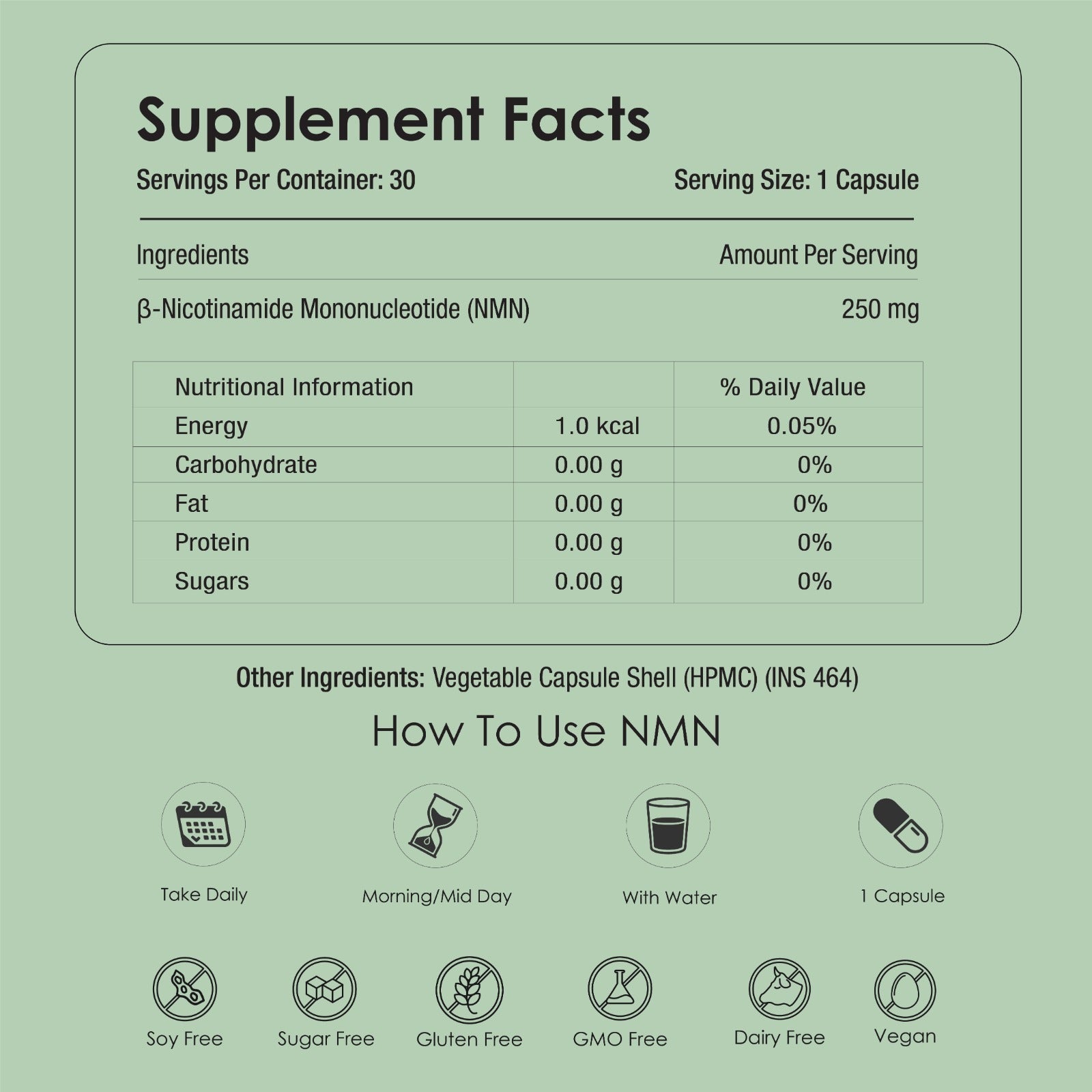 GATACA Pure β-NMN -  250 mg Capsules, Backed by 21 Patents | Swadesiicart
