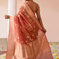 Joban Fashion Rose Gold Banarasi Tissue Pure Handloom Banarasi Silk Saree | Swadesiicart