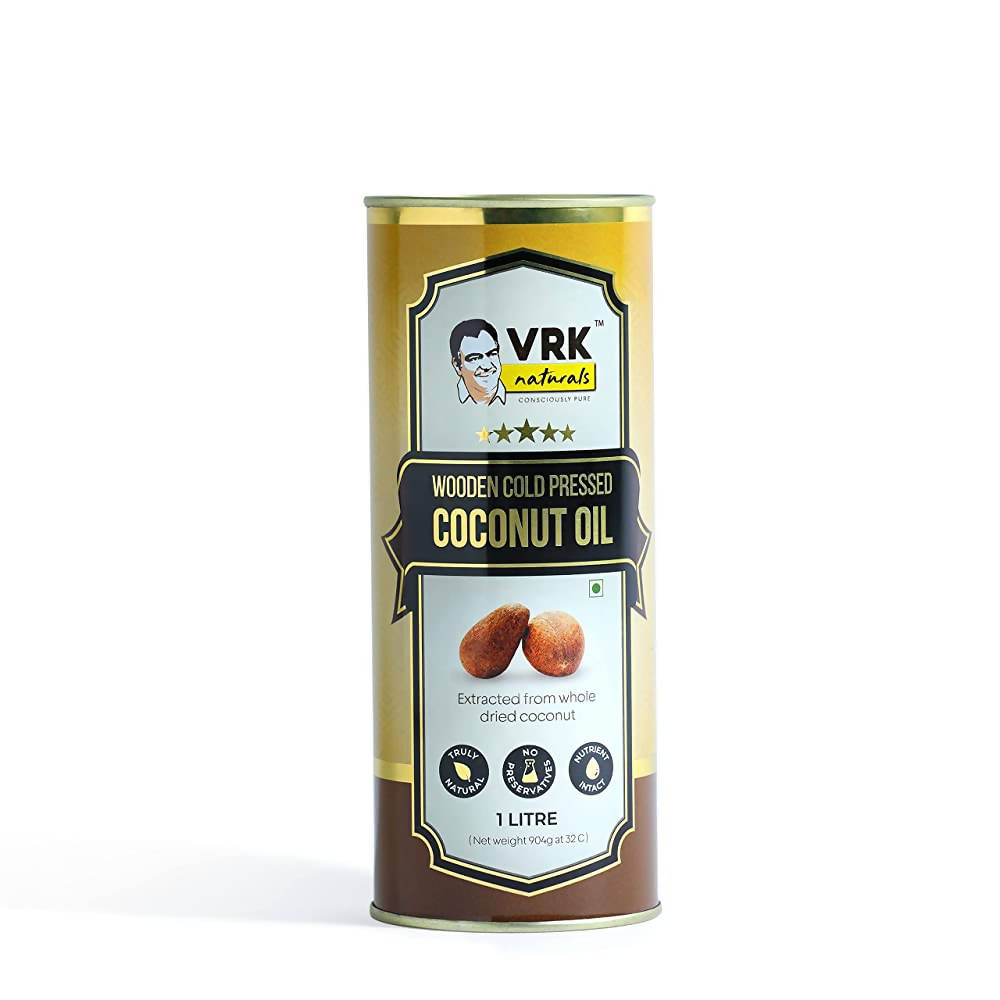 Vrk Naturals Wooden Cold Pressed Coconut Oil - Swadesiicart