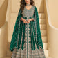 Anaita D Green Chinon Readymade Anarkali Lehenga with Heavy Embroidery Work