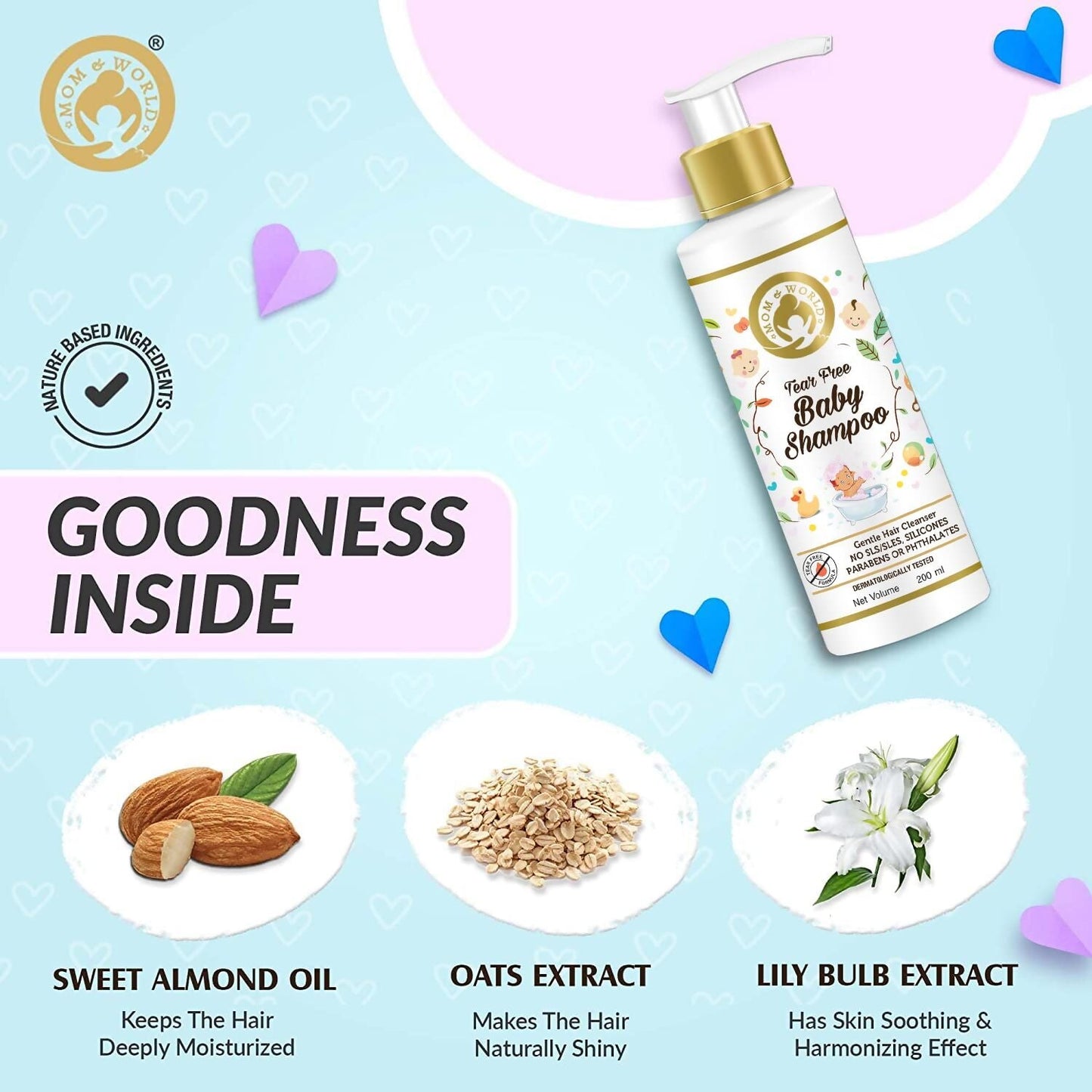 Mom & World Tear Free Baby Shampoo - Swadesiicart