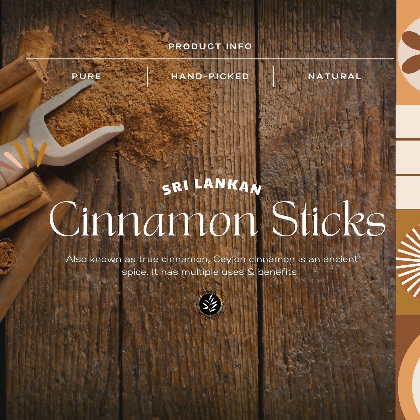Organic Ayurvedistan Ceylon Cinnamon Sticks - Swadesiicart