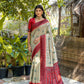 Vishnu Weaves Women's Cream Tussar Silk Zari Woven Saree with Blouse - Swadesiicart