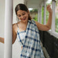 Exclusive Collection Beautiful Check Blue Pure Cotton Woven Handloom Saree With Running Blouse Piece - Swadesiicart