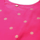 Ahalyaa Women Foil Printed A-Line Midi Ethnic Dress - Pink Color | Swadesiicart