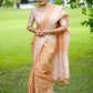 Vishnu Weaves Women's Yellow Tussar Silk Woven Saree with Blouse - Swadesiicart