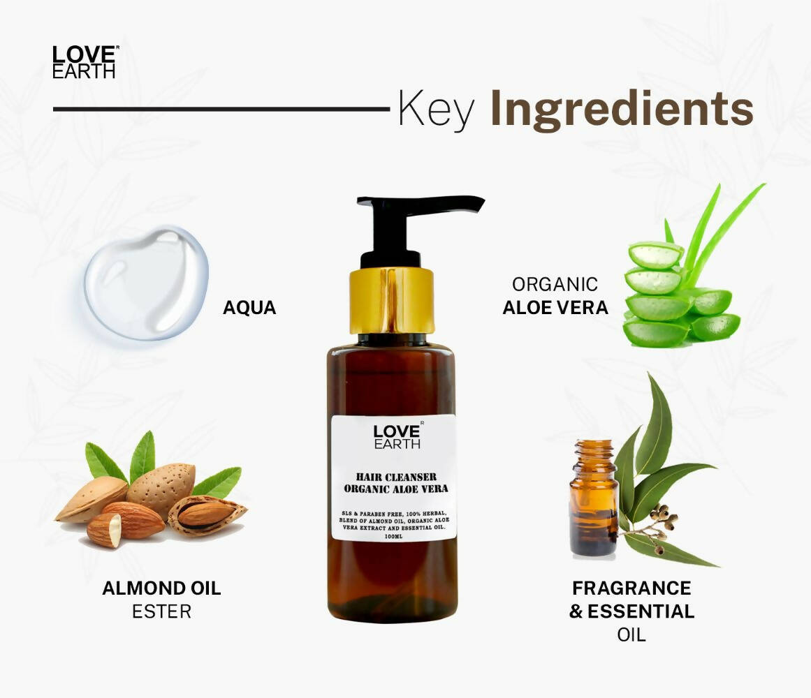 Love Earth Hair Cleanser with Organic Aloe Vera - Swadesiicart
